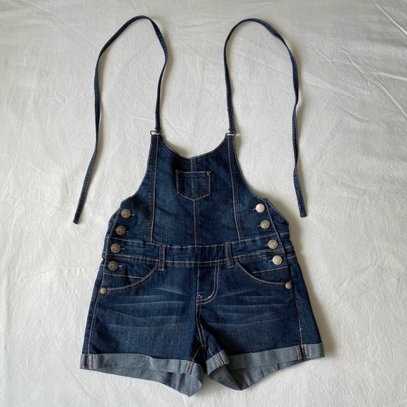 Missi Jeans Blue Short Denim Overalls - Picture 1 of 3